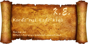 Korényi Ezékiel névjegykártya